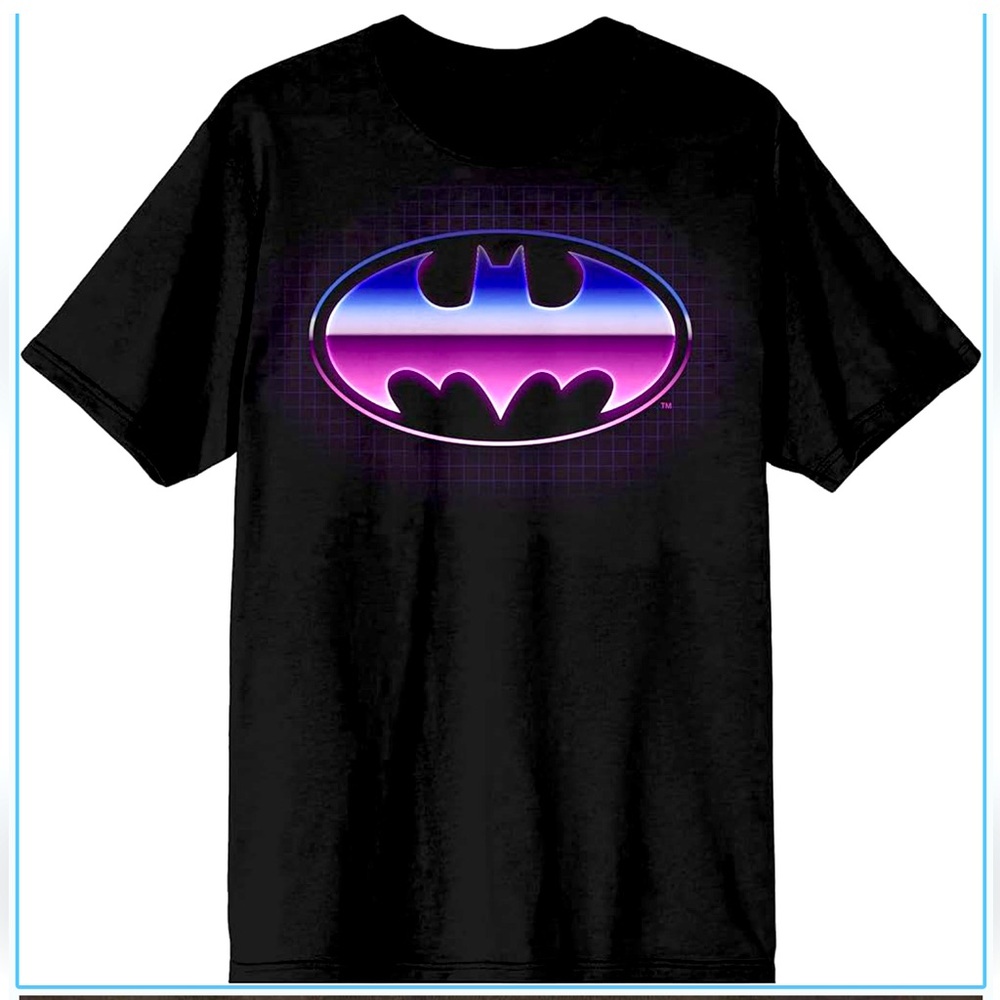 DC Comics Mens, Black & Purple Batman Logo Short Sleeve T-Shirt. 3XL NEW